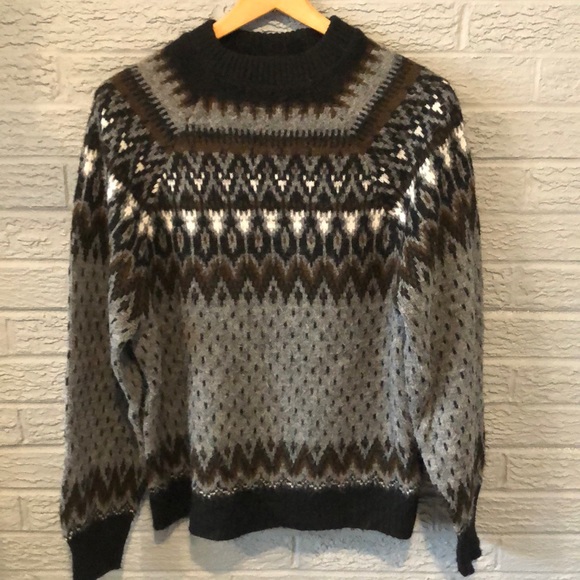Vintage 60’s Ski Lodge Fair Isle Sweater - Picture 1 of 4